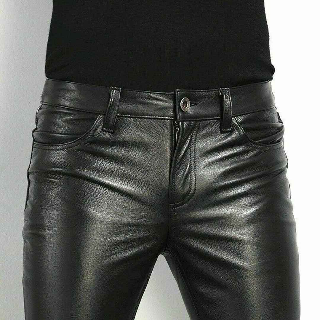 Læderbukser Dame slim pasform mode bukser