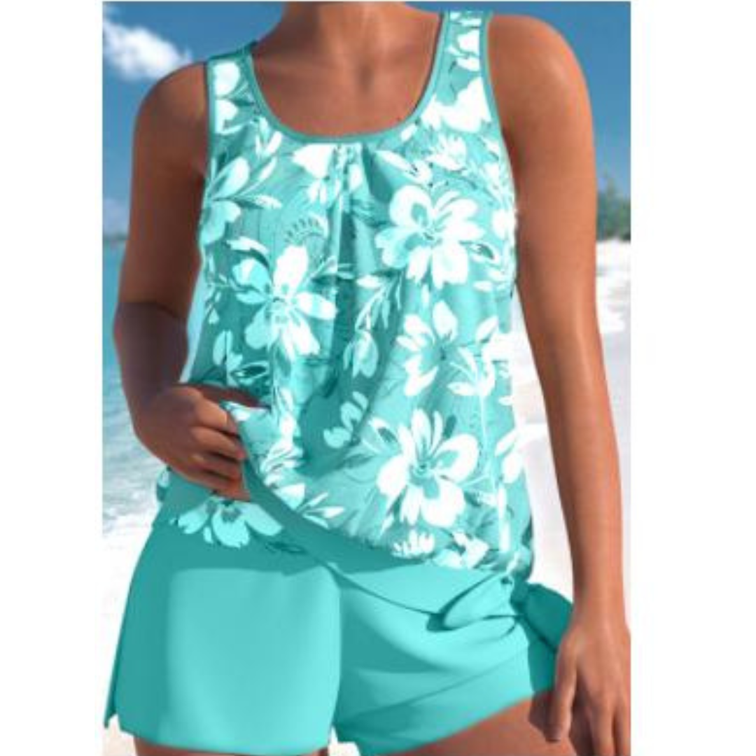 Tankini retro blomstret badedragt kvinde