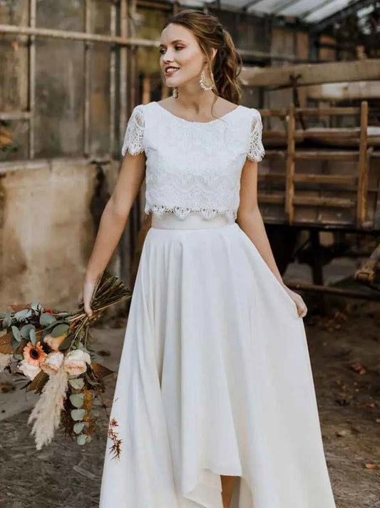 Brudekjole elegant todelt bryllupskjole