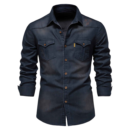 Denimskjorte herre casual modetøj