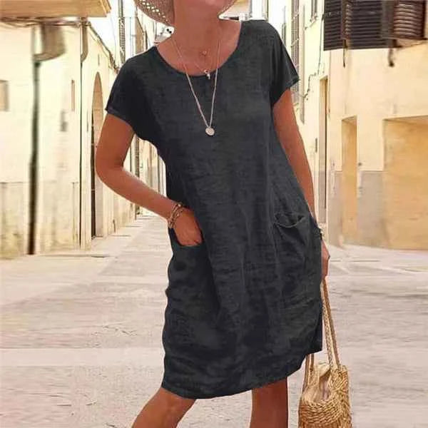 Sommerkjole casual linned kvindekjole