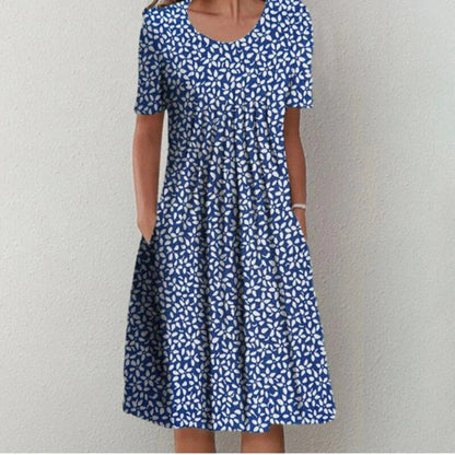 Sommerkjole casual blomstret midikjole