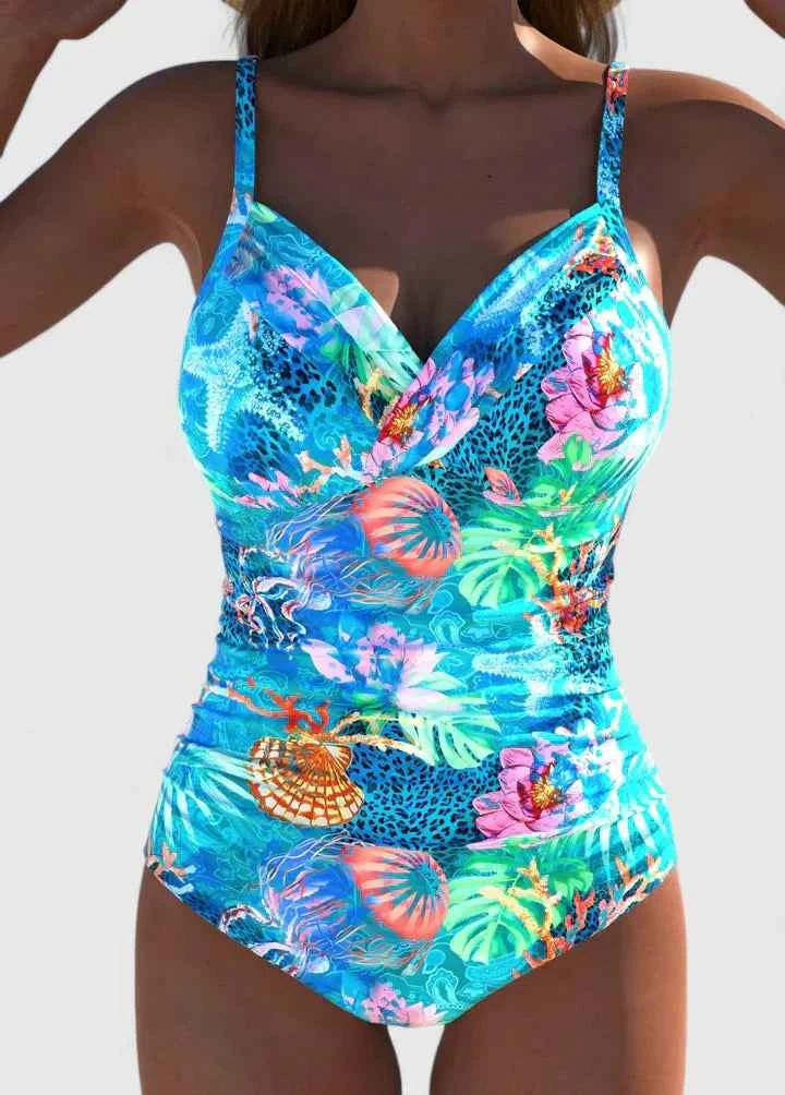 Badedragt dame elegant mønstret strandtøj