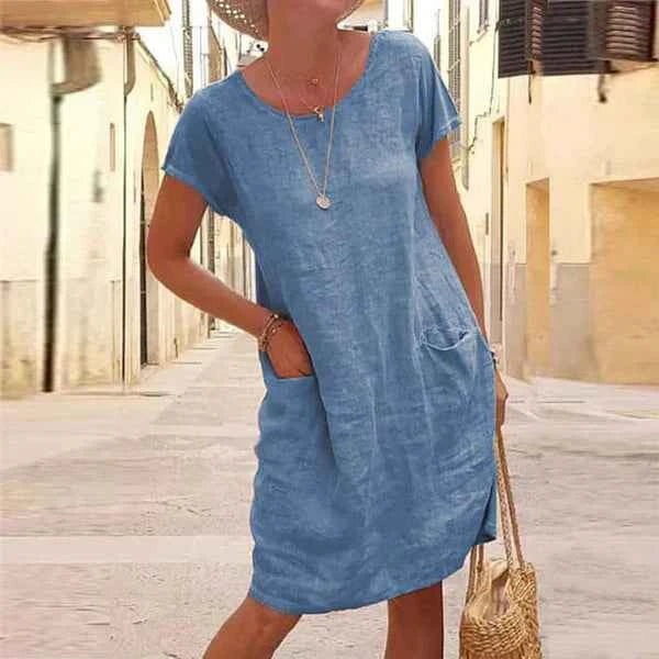 Sommerkjole casual linned kvindekjole
