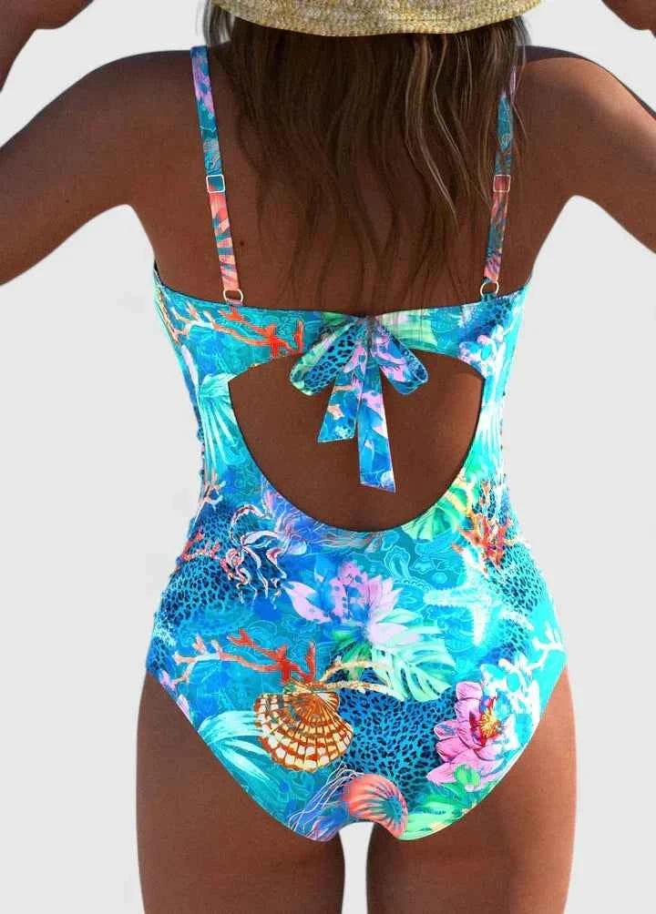 Badedragt dame elegant mønstret strandtøj