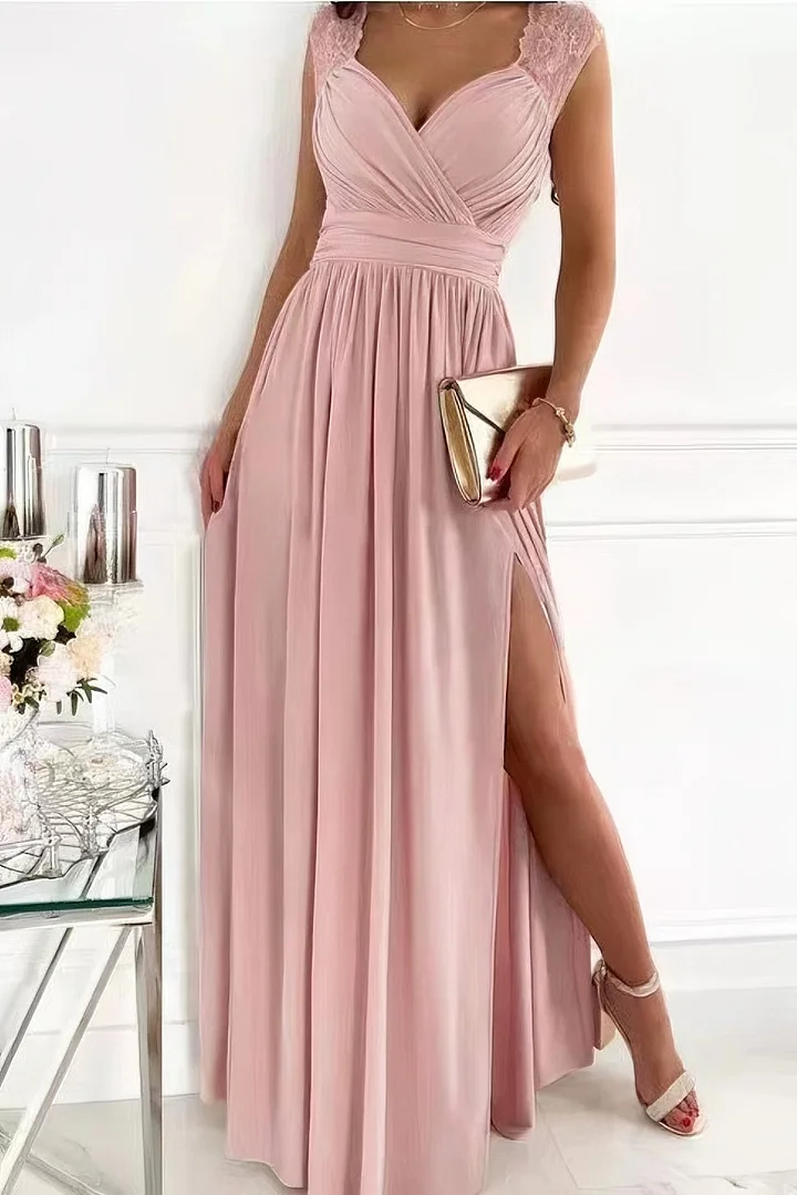 Gallakjole elegant blonde festkjole lang