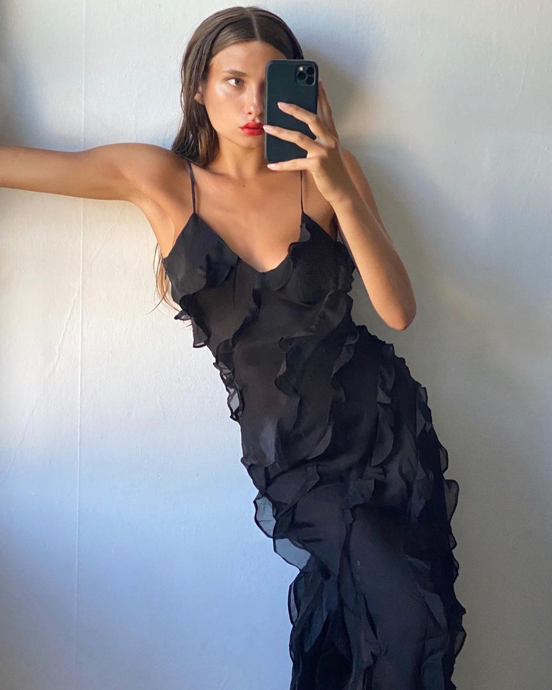 Gallakjole elegant plisseret aftenkjole