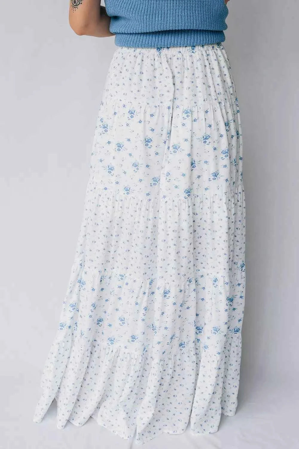 Nederdel dame lang blomstret maxinederdel