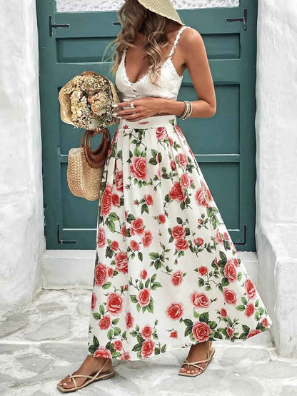 Nederdel dame blomsterprint sommerkjole