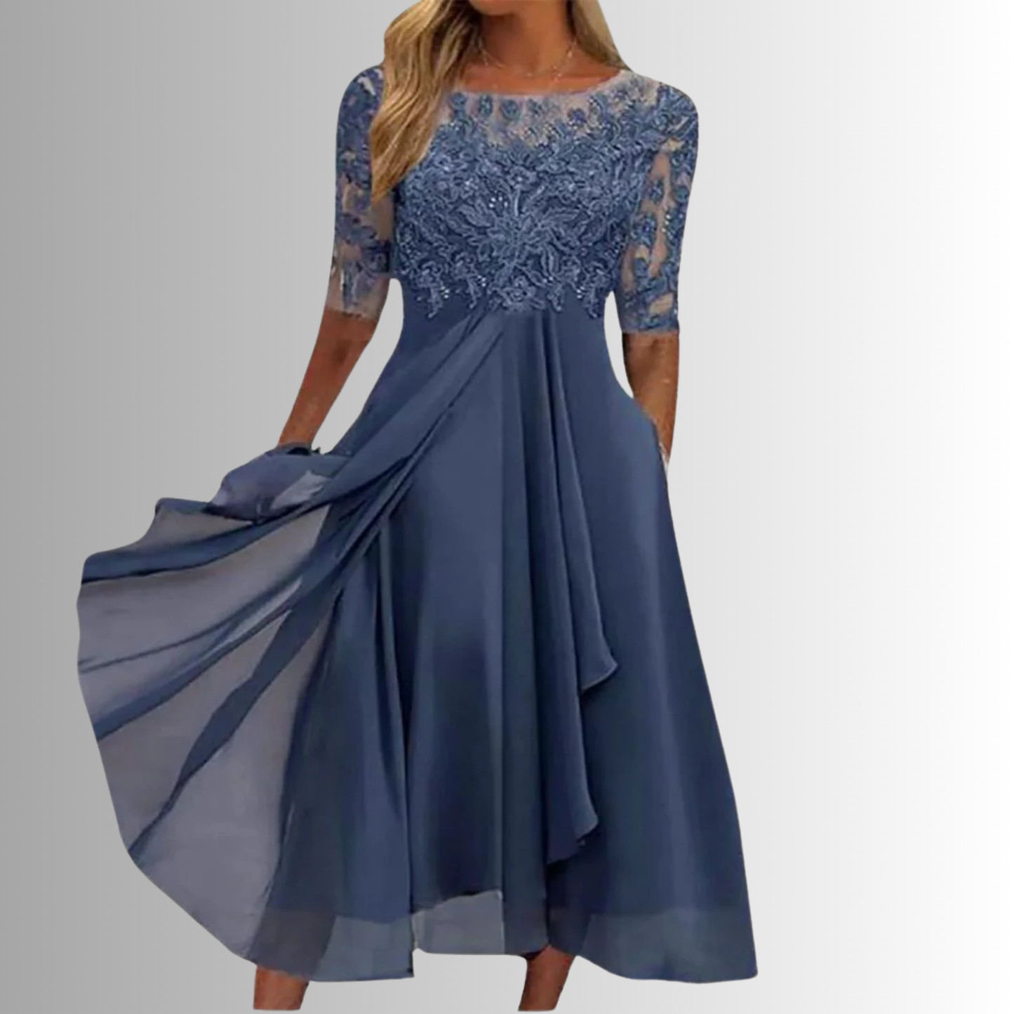 Sommerkjole elegant midi festkjole til damer