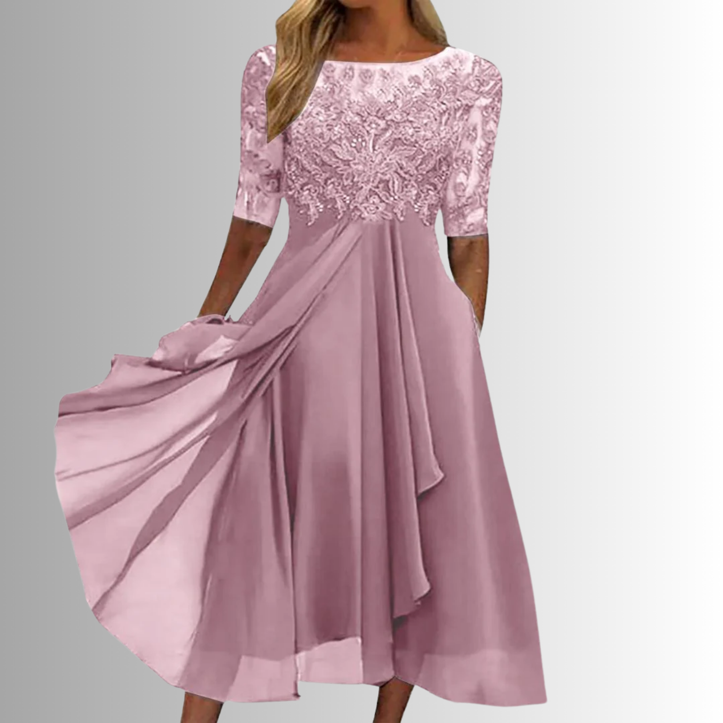 Sommerkjole elegant midi festkjole til damer
