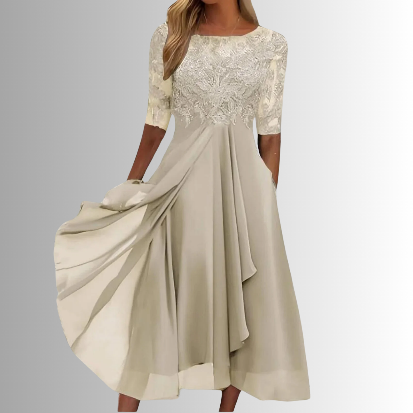 Sommerkjole elegant midi festkjole til damer