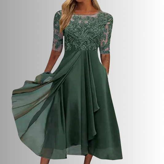 Sommerkjole elegant midi festkjole til damer