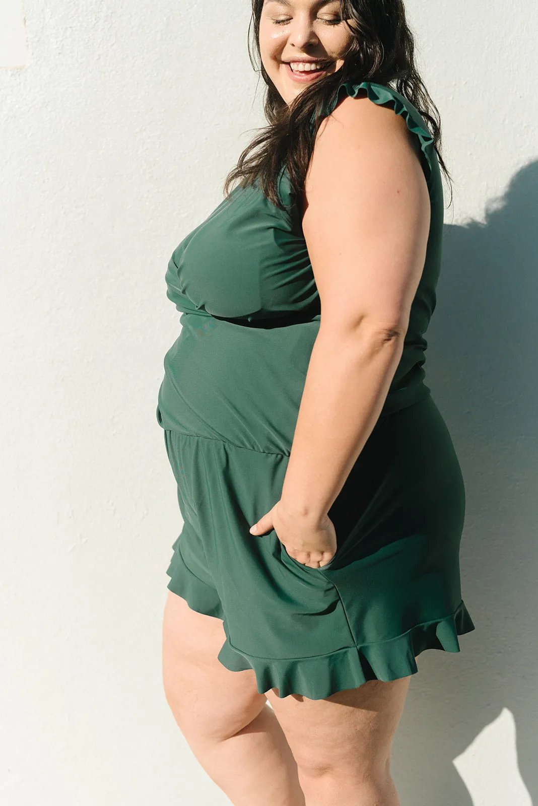 Bikini dame blomstret flæse top og shorts sæt