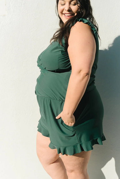 Bikini dame blomstret flæse top og shorts sæt