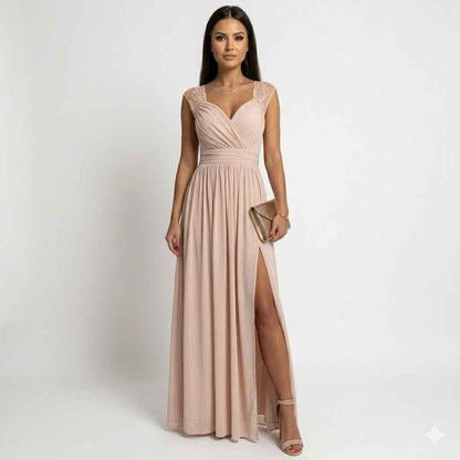 Gallakjole elegant blonde festkjole lang