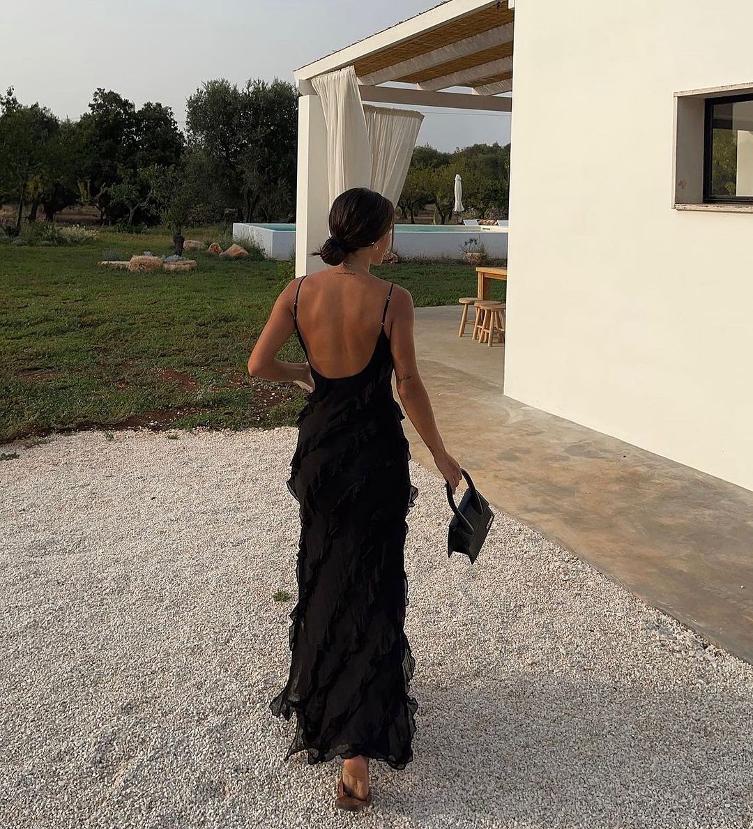 Gallakjole elegant plisseret aftenkjole