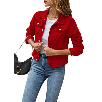 Denimjakke medium blå klassisk pasform hverdags look