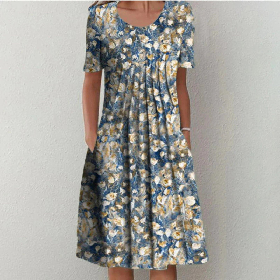 Sommerkjole casual blomstret midikjole
