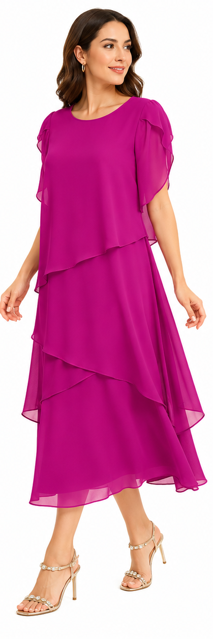 Kort brudekjole i chiffon - perfekt til den moderne brud