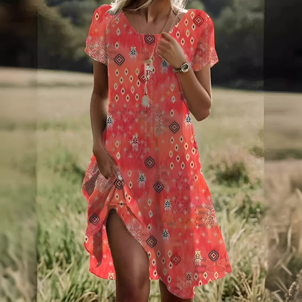 Sommerkjole løs elegant strandkjole