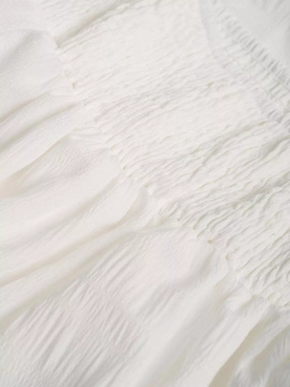 Dame nederdel flæse smocked maxi nederdel