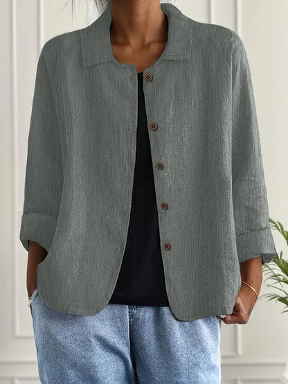 Damejakke casual knaplukning overtøj