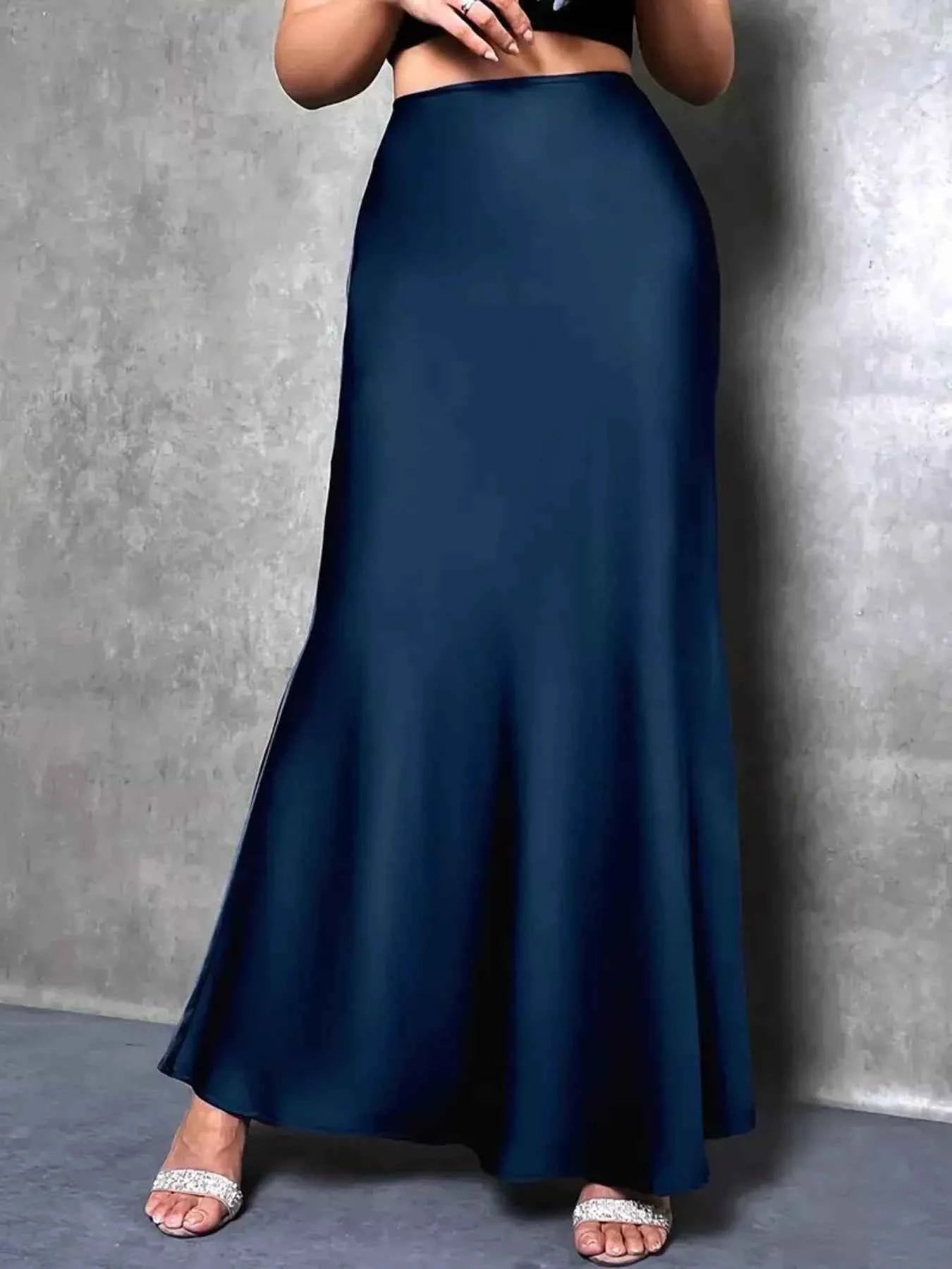 Nederdel dame lang satin nederdel