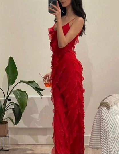 Gallakjole elegant plisseret aftenkjole