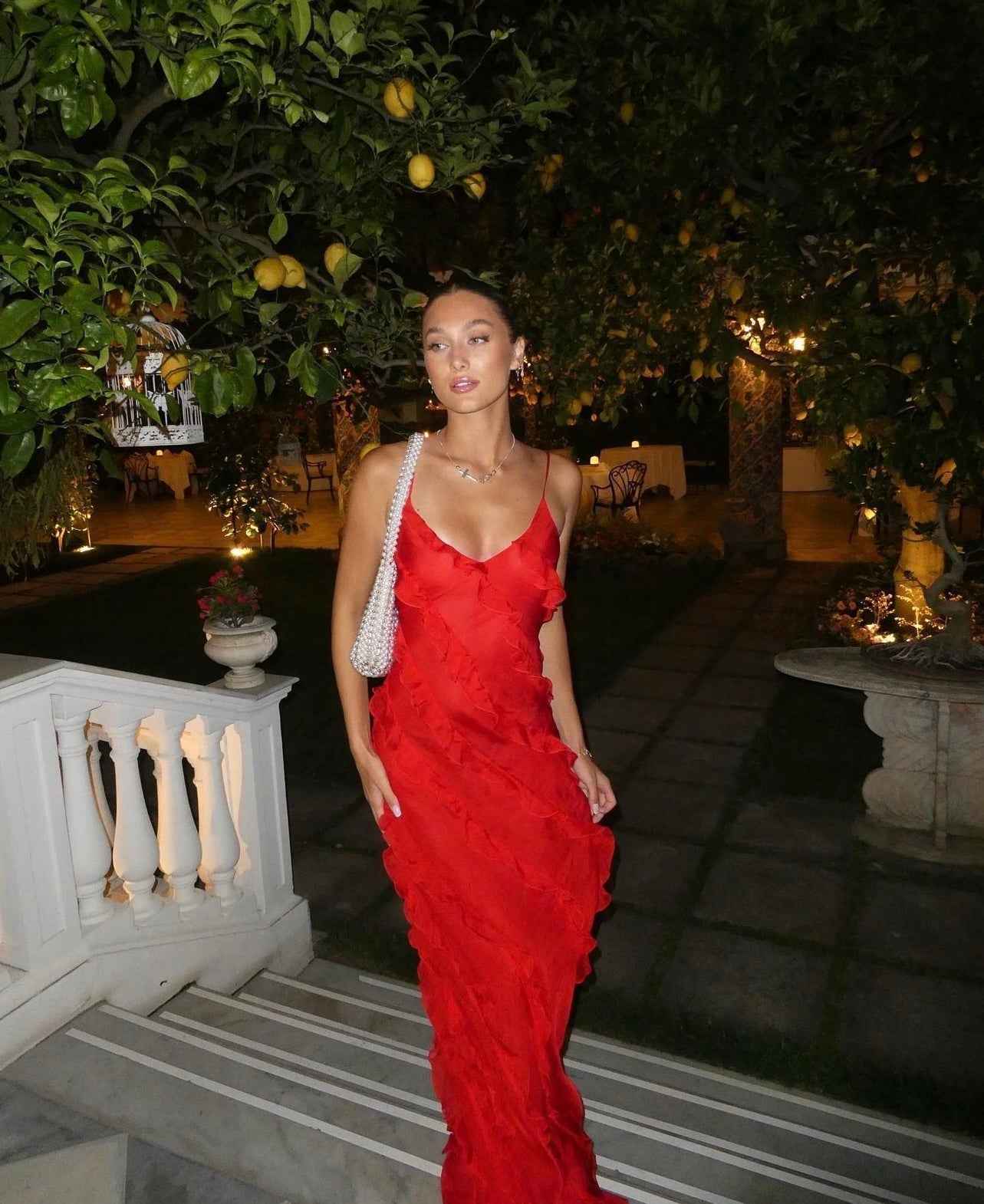 Gallakjole elegant plisseret aftenkjole