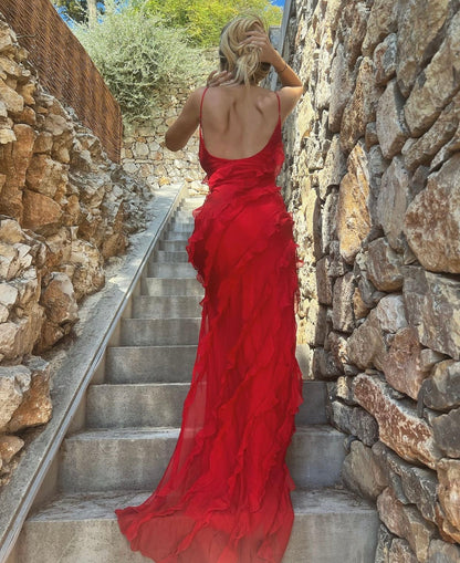 Gallakjole elegant plisseret aftenkjole