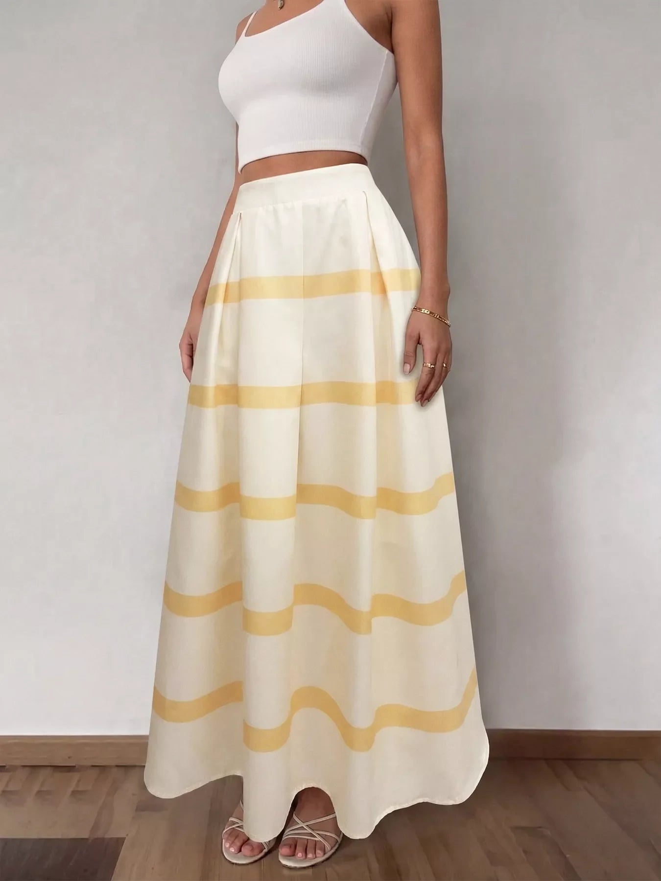Nederdel dame plisseret lang model