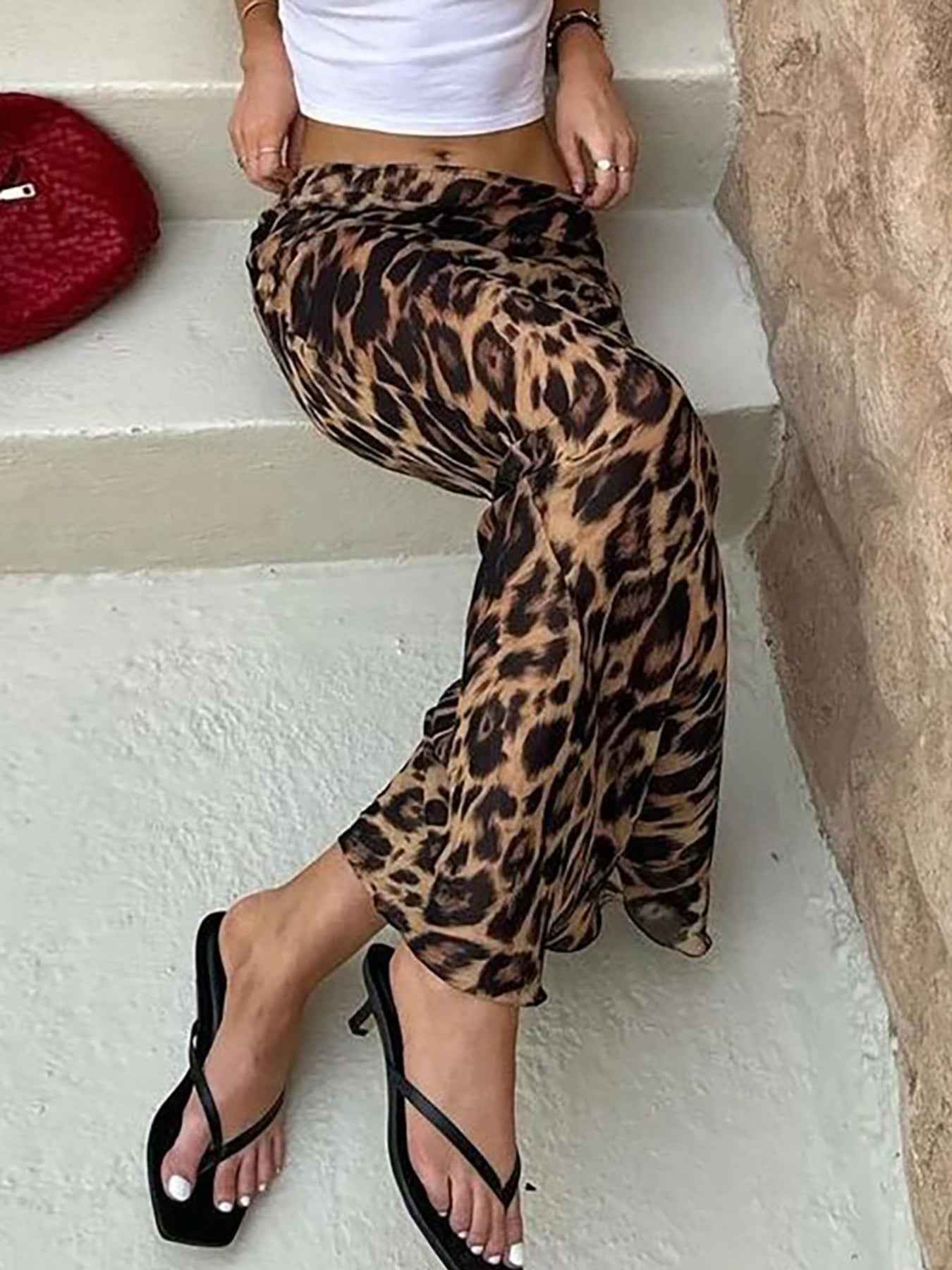Nederdel dame leopard maxi nederdel