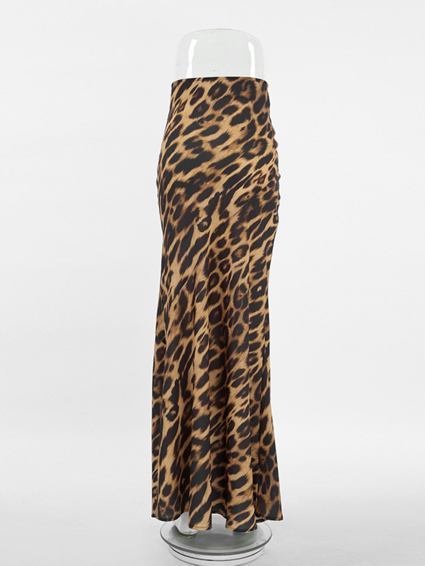 Nederdel dame leopard maxi nederdel