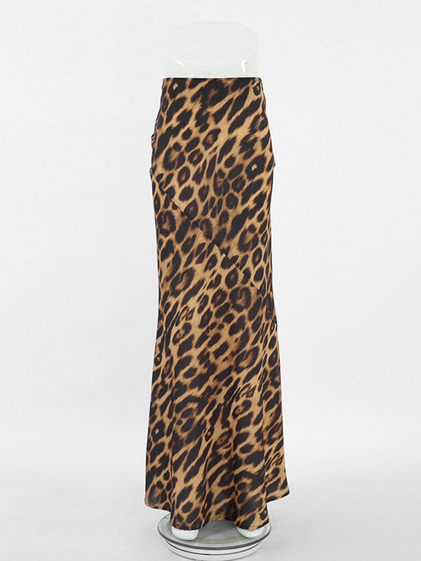 Nederdel dame leopard maxi nederdel