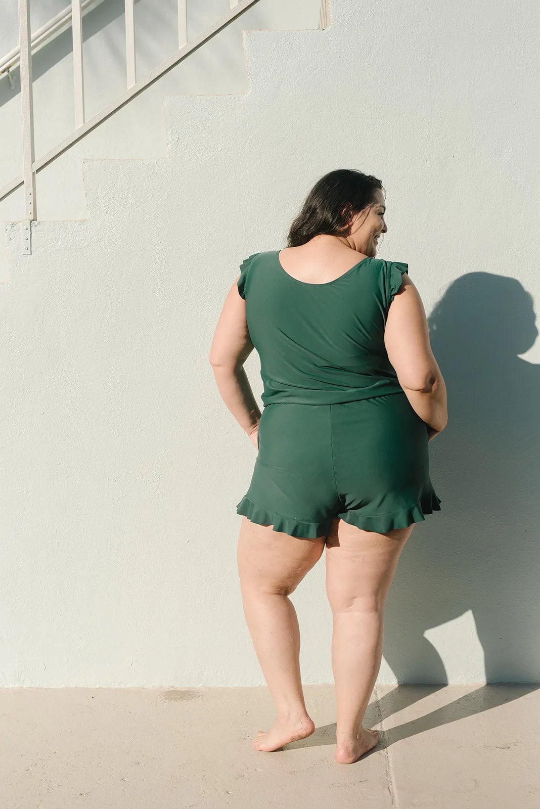 Bikini dame blomstret flæse top og shorts sæt