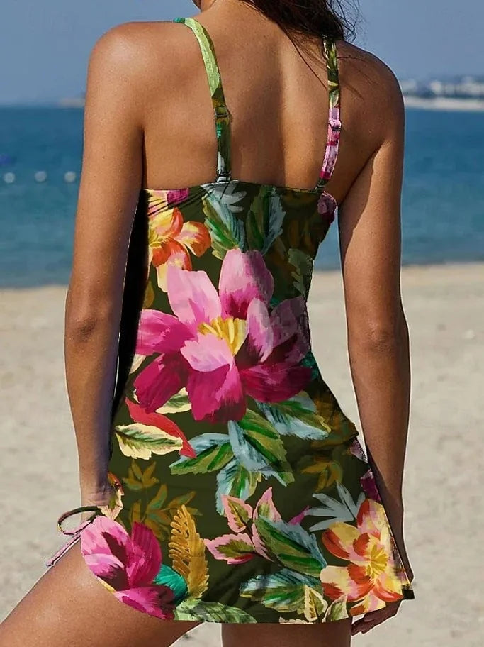 Sommerkjole blomstret elegant strandkjole kvinder
