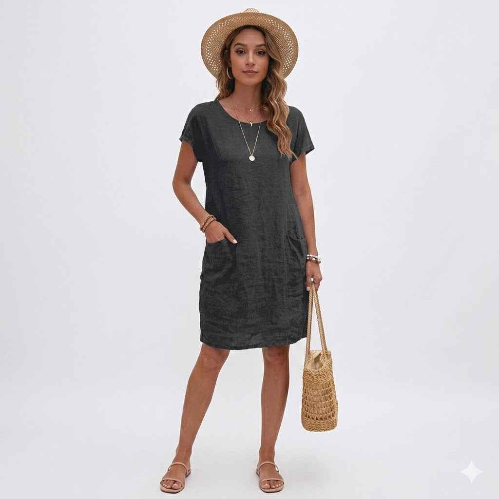Sommerkjole casual linned kvindekjole