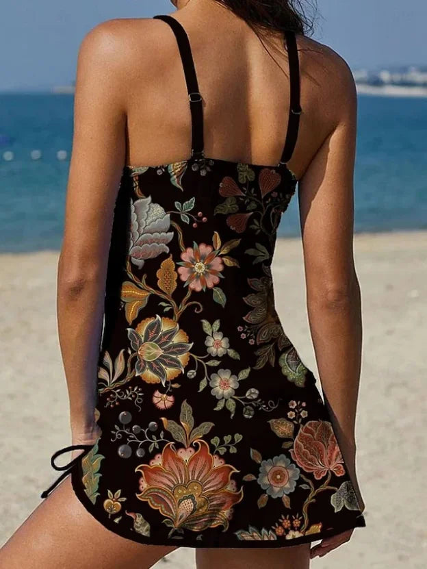 Sommerkjole blomstret elegant strandkjole kvinder