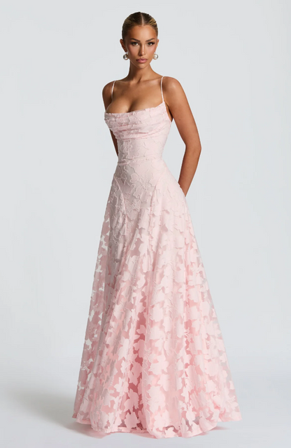 Gallakjole elegant blonde lang festkjole
