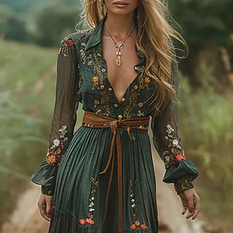 Sommerkjole Dame blomstret elegant festkjole