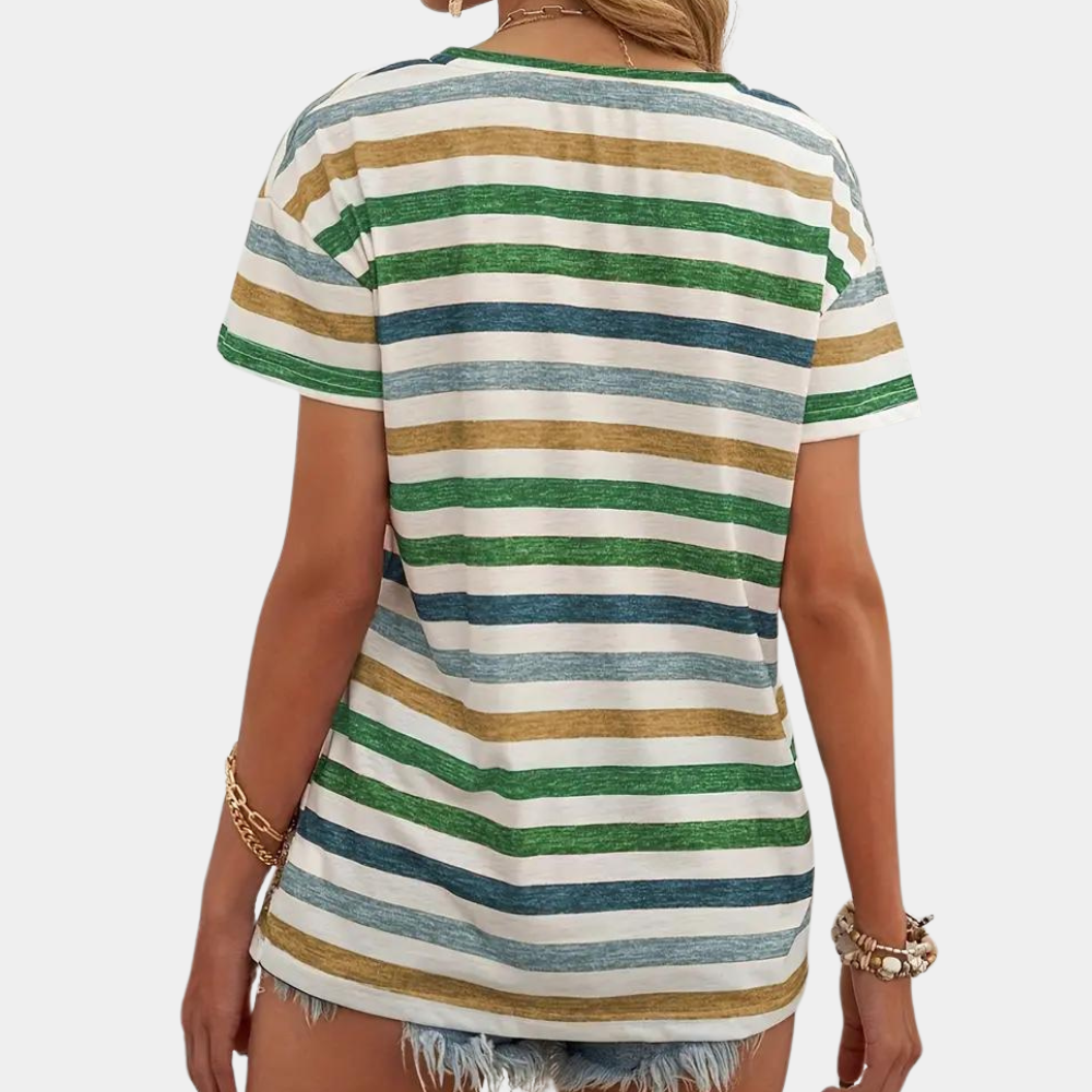 T-shirt Dame casual stribet sommertop