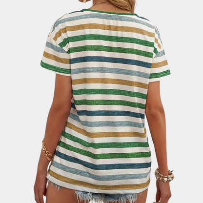 T-shirt Dame casual stribet sommertop