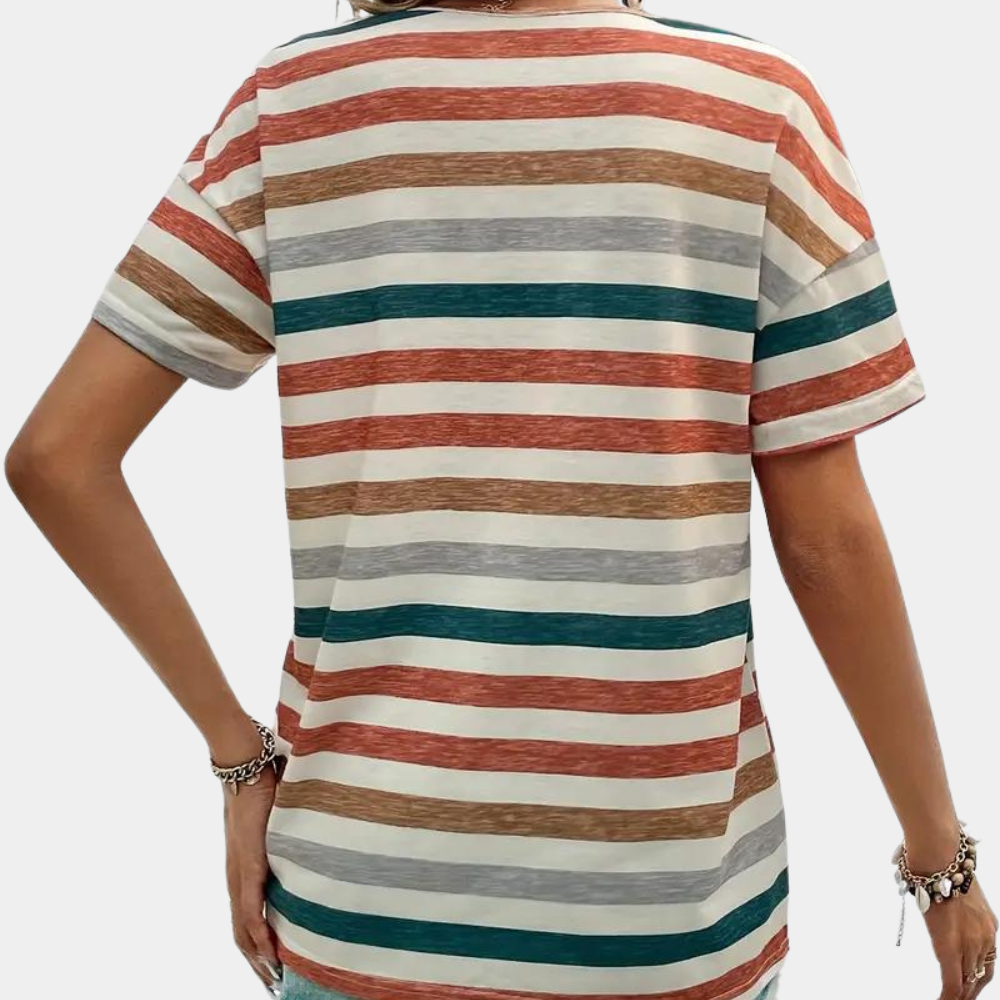 T-shirt Dame casual stribet sommertop