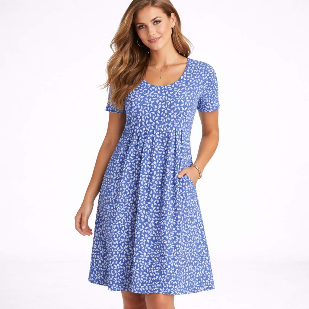 Sommerkjole casual blomstret midikjole