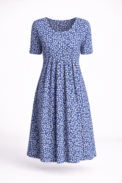Sommerkjole casual blomstret midikjole