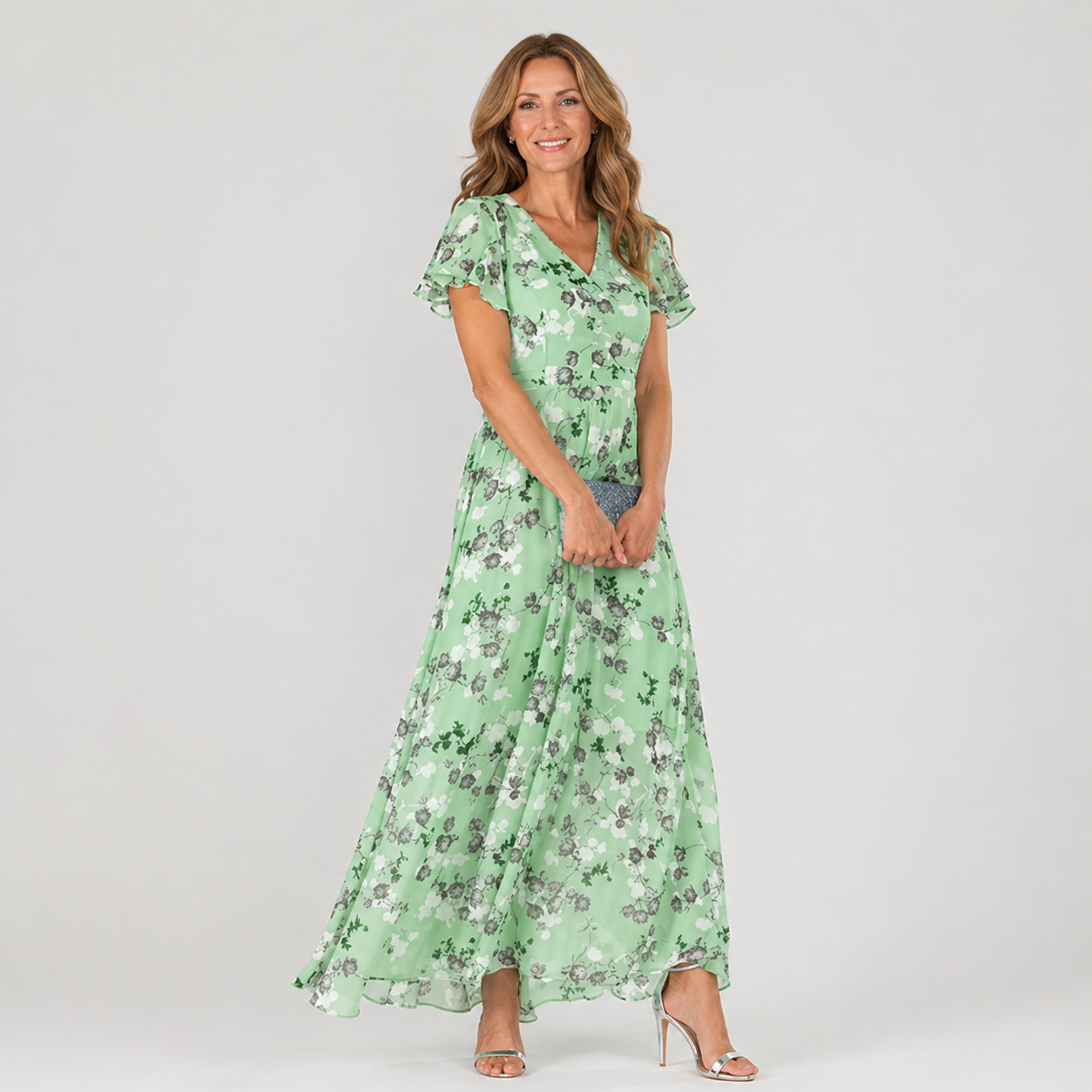 Sommerkjole elegant blomstret festkjole