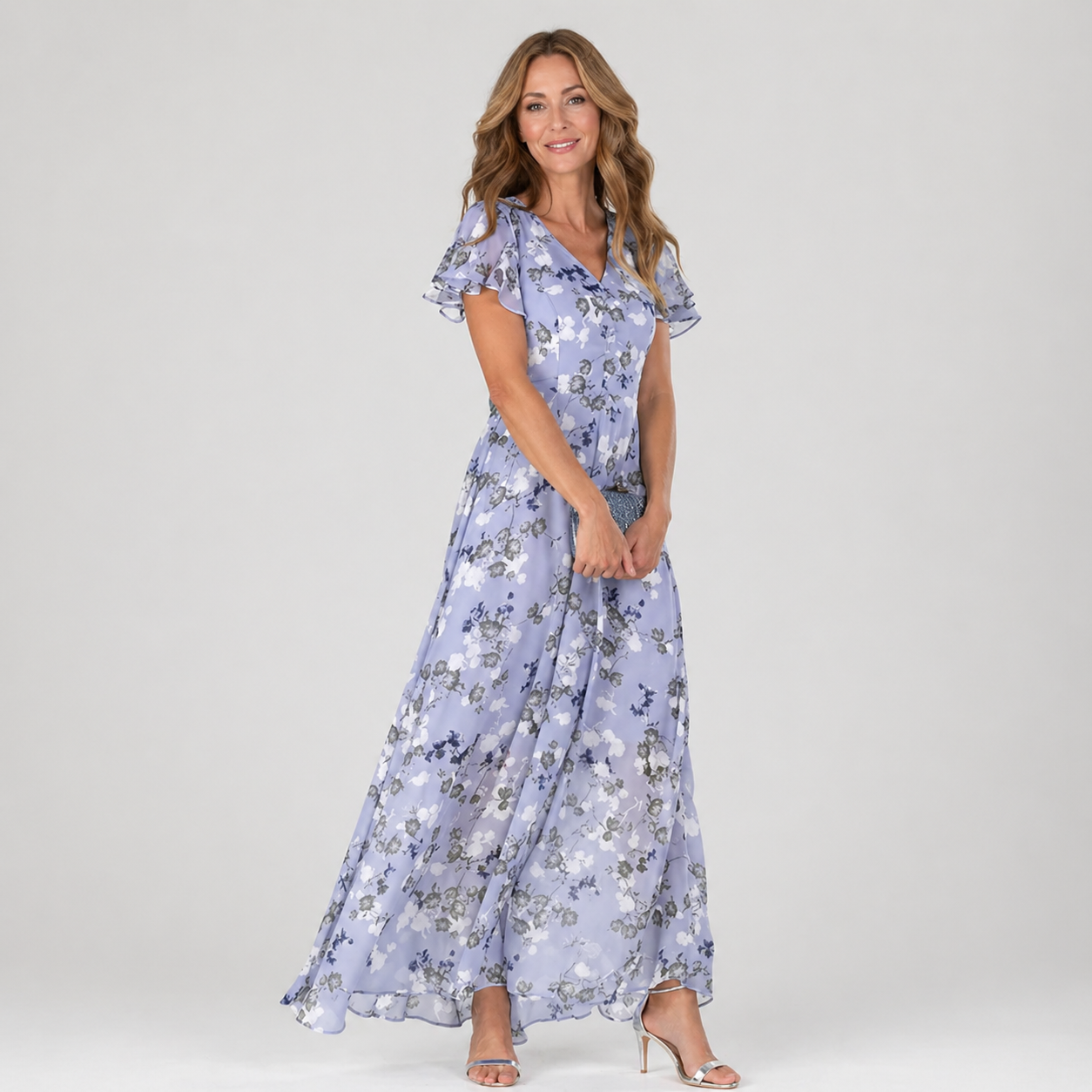 Sommerkjole elegant blomstret festkjole