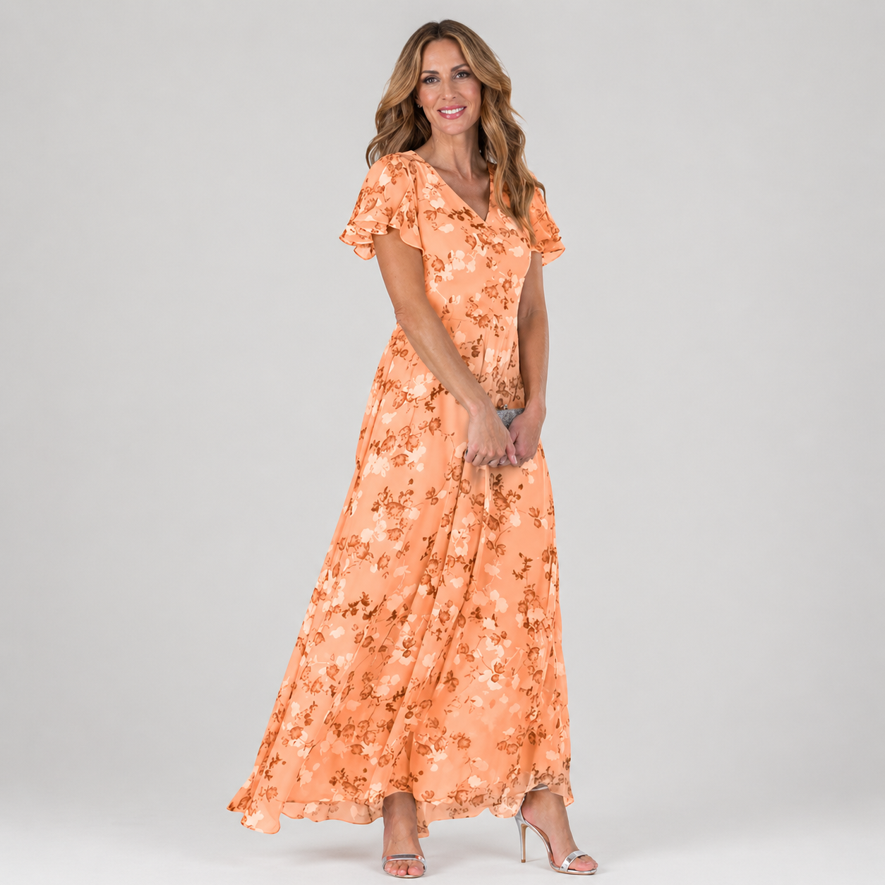 Sommerkjole elegant blomstret festkjole