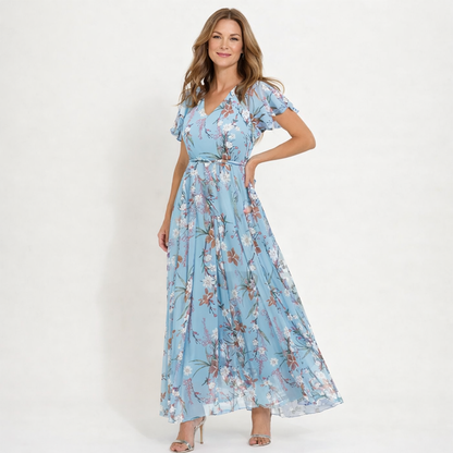 Sommerkjole elegant blomstret festkjole